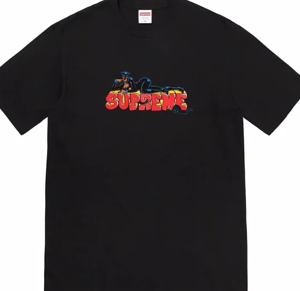 White XL Cartoon Pattern Sleeve M Letter S T-shirt Black 22FW Printed Tee Short and Week L Catwoman 0721